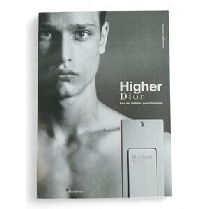 2001 Dior Higher Print Ad Shirtless Man Serious Expression‎ Y2K Cologne